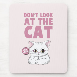 Alfombrilla De Ratón No mires al gato - Gracioso gato blanco