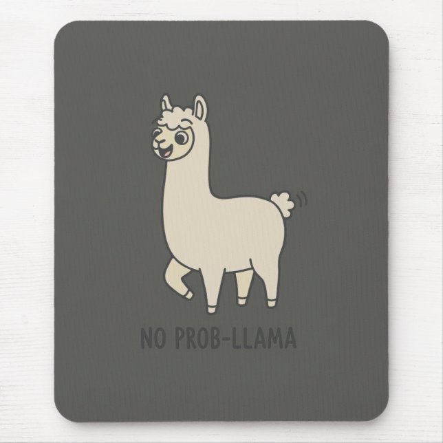 Alfombrilla De Ratón "No Prob-Llama" Cute Llama Doodle - Chill Vibe (Frente)