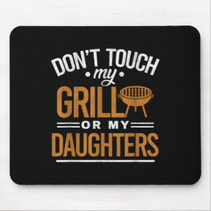 Alfombrilla De Ratón No Toques Mi Grill O Mis Hijas Bbq Funny Gril