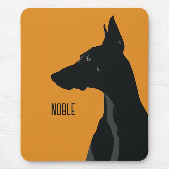 Alfombrilla De Ratón Noble Black Doberman (Frente)