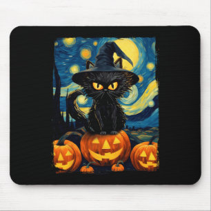 Alfombrilla De Ratón Noche de Brujas Starry Van Gogh Retro Halloween Ca