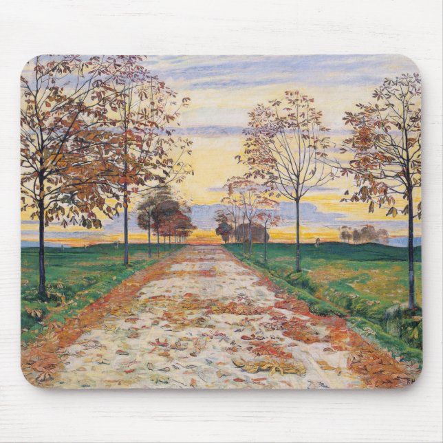 Alfombrilla De Ratón Noche de otoño (por Ferdinand Hodler) (Frente)