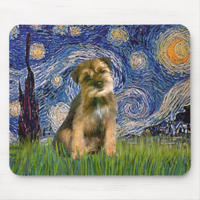 Alfombrilla De Ratón Noche estrellada - Border Terrier #1 (Frente)