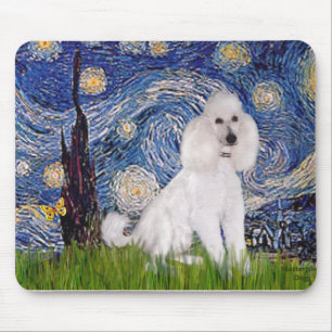 Alfombrilla De Ratón Noche estrellada - Caniche blanco estándar (C)