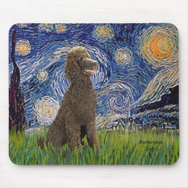 Alfombrilla De Ratón Noche estrellada - Caniche St de chocolate (Frente)