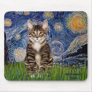Alfombrilla De Ratón Noche estrellada - gato tigre tabby 30