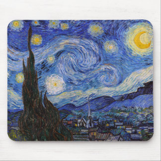 Alfombrilla De Ratón Noche estrellada: pueblo Saint Remy por Vincent Va