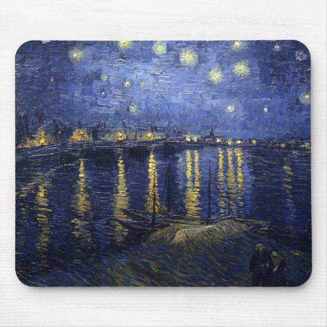 Alfombrilla De Ratón Noche estrellada sobre el Rhone de Vincent van (Frente)