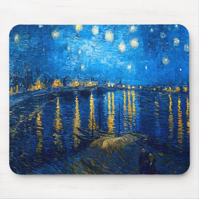 Alfombrilla De Ratón Noche estrellada sobre el Rhone, Van Gogh (Frente)