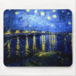 Alfombrilla De Ratón Noche estrellada sobre el Ródano, arte Van Gogh<br><div class="desc">Famoso cuadro de Vincent van Gogh,  Noche estrellada sobre el Ródano</div>