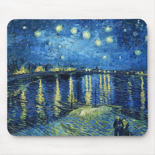 Alfombrilla De Ratón Noche estrellada sobre Rhone Vincent van Gogh (Frente)