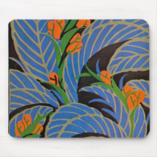 Alfombrilla De Ratón Noche tropical Art Decó de Seguí - Mousepad (Frente)