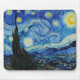Alfombrilla De Ratón Noche Van Gogh Starry. Arte vintage impresionista