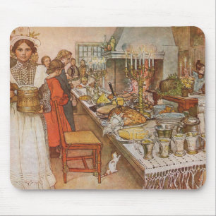 Alfombrilla De Ratón Nochebuena de Carl Larsson, Vacaciones Antiguas