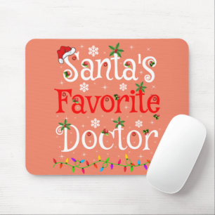 Alfombrilla De Ratón Nochebuena divertida iluminando a Médica favorita