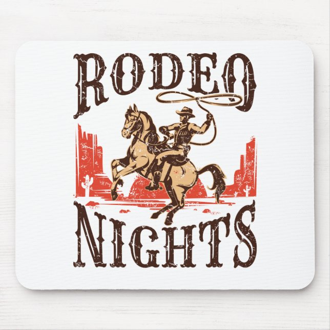 Alfombrilla De Ratón Noches de Rodeo Cowboy Cowgirl Western Country (Frente)