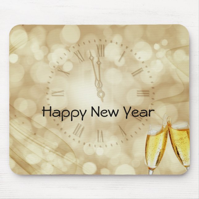 Alfombrilla De Ratón Nochevieja con gafas de champán (Frente)