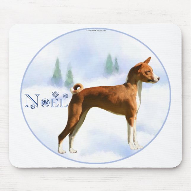 Alfombrilla De Ratón Noel Basenji Mousepad (Frente)