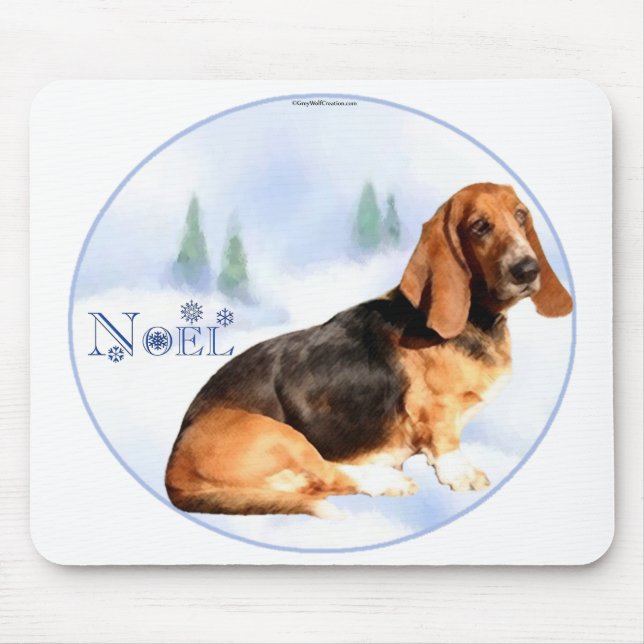 Alfombrilla De Ratón Noel Basset Hound Mousepad (Frente)