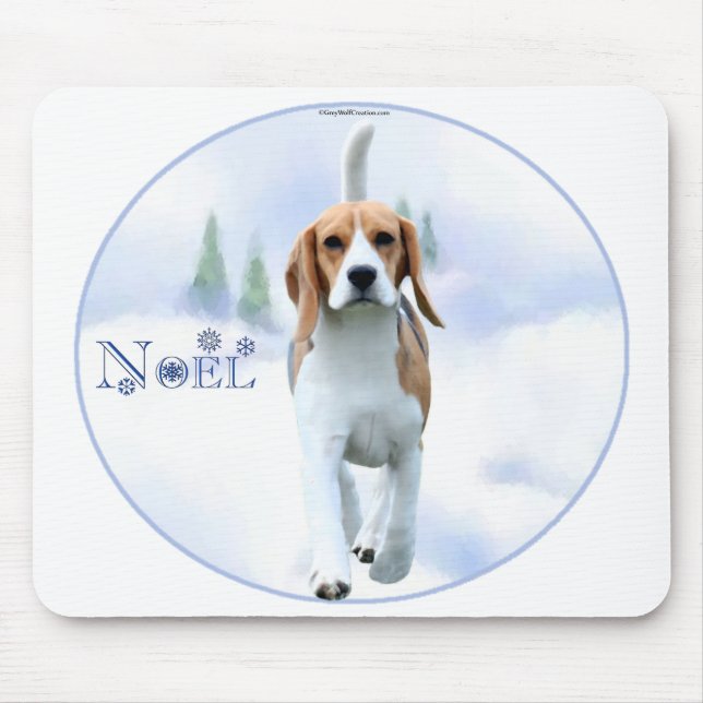 Alfombrilla De Ratón Noel Beagle Mousepad (Frente)