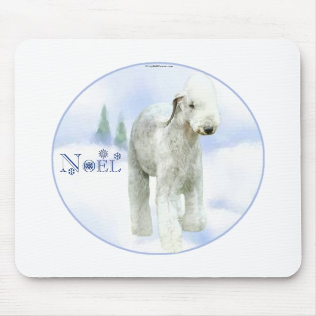 Alfombrilla De Ratón Noel Bedlington Terrier (Frente)
