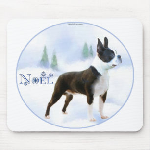 Alfombrilla De Ratón Noel Boston Terrier Mousepad
