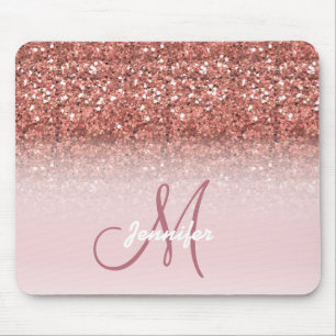 Alfombrilla De Ratón Nombre color de rosa femenino personalizado de las