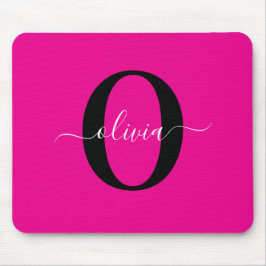 Alfombrilla De Ratón Nombre con letra de monograma personalizada Rosa N