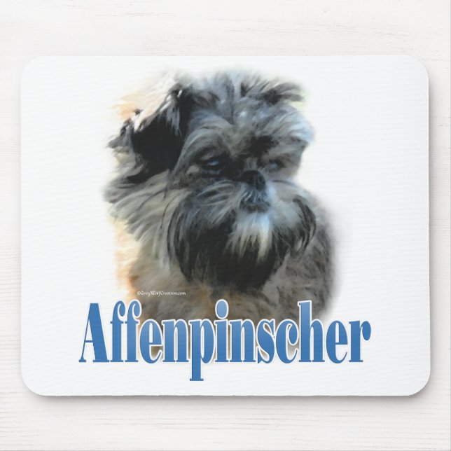 Alfombrilla De Ratón Nombre de Affenpinscher (Frente)
