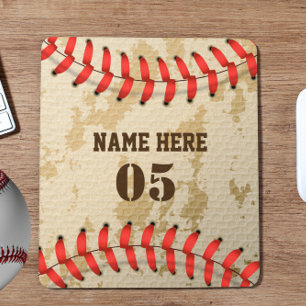 Alfombrilla De Ratón Nombre de béisbol vintage personalizado número ret