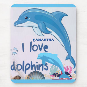 Alfombrilla De Ratón Nombre de citas para delfines de Modern y Guay l L