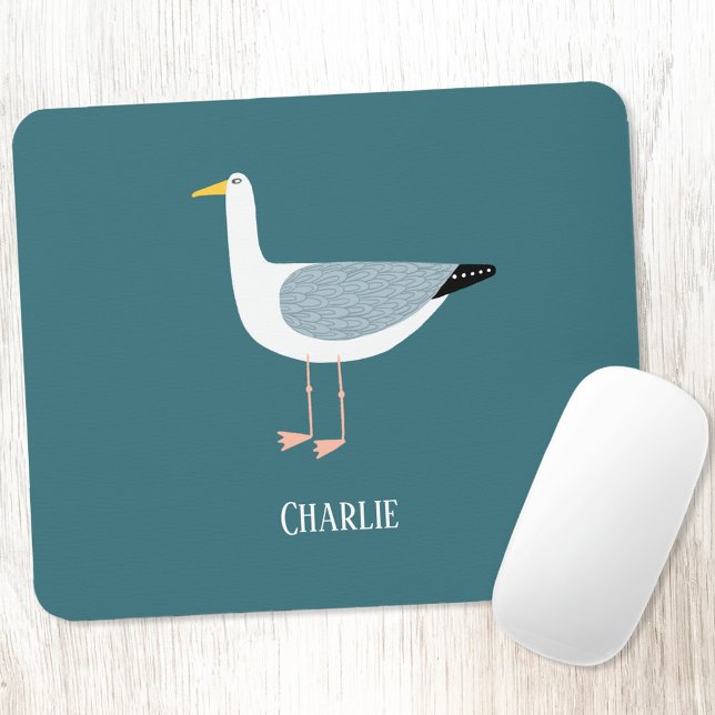 Alfombrilla De Ratón Nombre de gaviota Cheeky (Seagull personalized name  art mousemat)