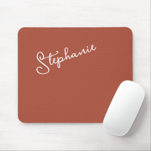 Alfombrilla De Ratón Nombre de guión minimalista personalizado de terra