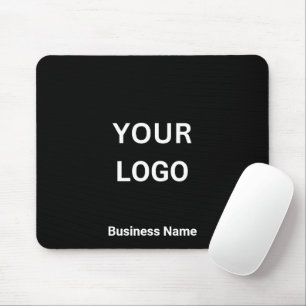 Alfombrilla De Ratón Nombre de la empresa y logotipo negro