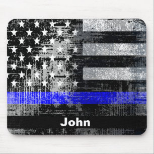 Alfombrilla De Ratón Nombre de la Línea Azul Grunge Mousepad