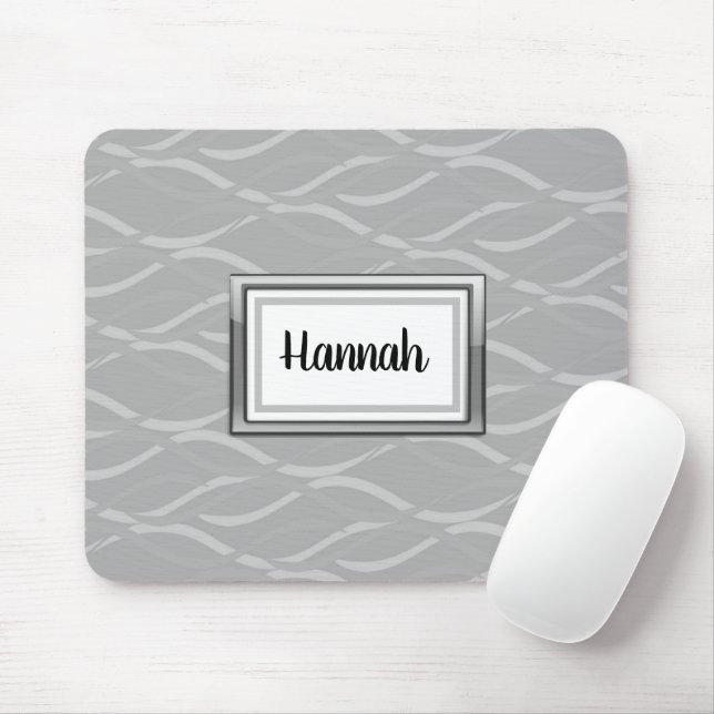 Alfombrilla De Ratón Nombre de la onda gris Marco Mousepad moderno (Con ratón)