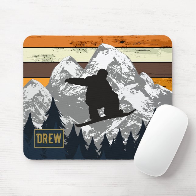 Alfombrilla De Ratón Nombre de las pistas de esquí de montaña de esquí  (Con ratón)