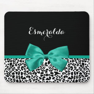Alfombrilla De Ratón Nombre de Moda de la cinta verde esmeralda impresa
