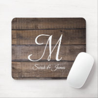 Nombre de monograma de guión de madera rústica