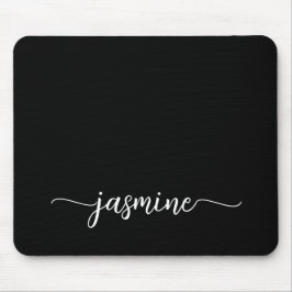 Alfombrilla De Ratón Nombre de monograma personalizado femenino simple