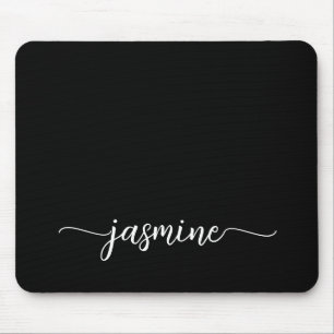 Alfombrilla De Ratón Nombre de monograma personalizado femenino simple 