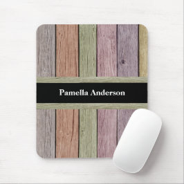 Alfombrilla De Ratón Nombre de Personalizable de plancha de madera rúst