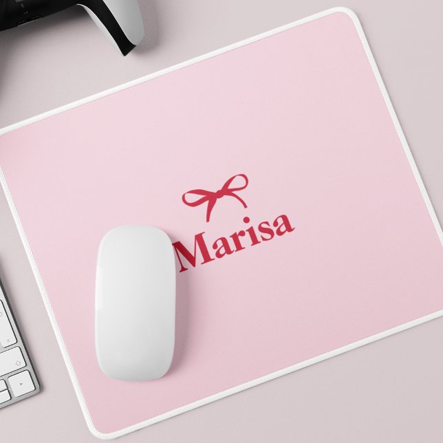 Alfombrilla De Ratón Nombre de vaca rosa y rojo personalizado (Subido por el creador)