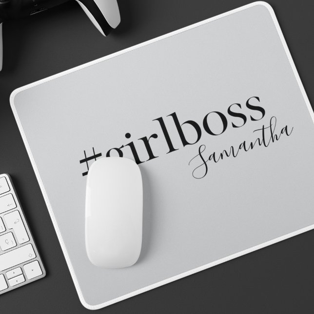 Alfombrilla De Ratón Nombre del jefe de la chica gris personalizado (Subido por el creador)