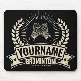 Alfombrilla De Ratón Nombre del jugador de Badminton personalizado Racq