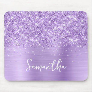 Alfombrilla De Ratón Nombre Glam Lavanda Brillante
