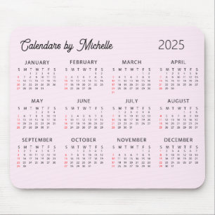 Alfombrilla De Ratón Nombre personalizado 2025 personalizado rosa del c