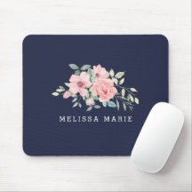 Nombre personalizado acuarela floral de la Marina
