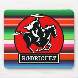 Alfombrilla De Ratón NOMBRE Personalizado Carro Caballo Serape Español