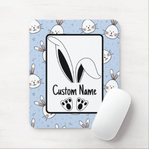 Alfombrilla De Ratón Nombre Personalizado Conejito Lindo Pascua